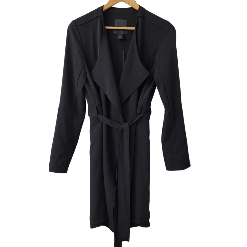 Maison Cinqcent Black Water Fall Trench Jacket size Medium Vintage Size Small